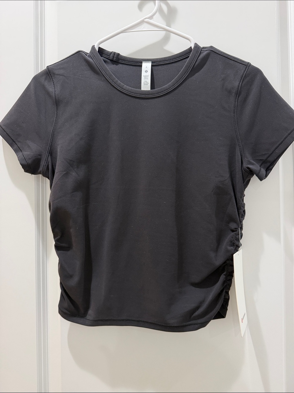 lululemon athletica Black Short-Sleeve Side-Ruched Tee